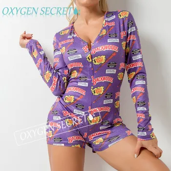 Hot Sale Purple Nightwear Romper - V-Neck Bodycon Sleepwear