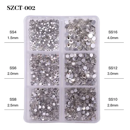 Qianya Wholesale 6 Grid Nail Rhinestones Kit