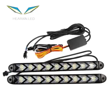 Universal LED Daytime Running Light - Waterproof Headlight Strip with Sequential Flow Turn Signal