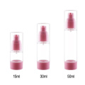 plástico como vacío 15 ml 30 ml crema de ojos transparente cosmético rosa botella sin aire sin aire