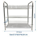 Rack de plats télescopiques montés de grande capacité pour comptoir et stockage avec rack de plats de planche de drainage