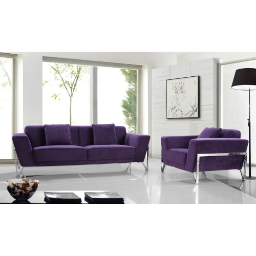 Fioletowa aksamitna sofa nowe sofy modowe