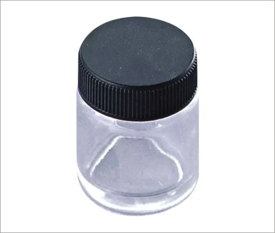 3/4oz 22cc AIRBRUSH BOTTLES JARS with LIDS CAPS Paint Siphon Suction Feed