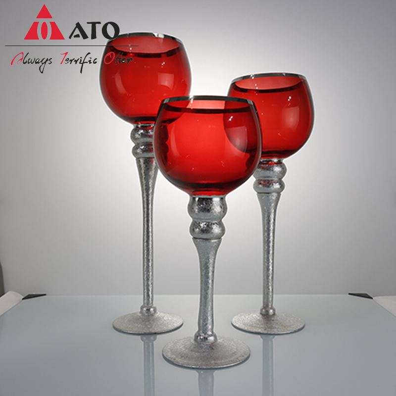 ATO Red Long Shead Glass Candels Sets set