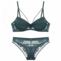 Op voorraad transparante kanten push-up bh bikini