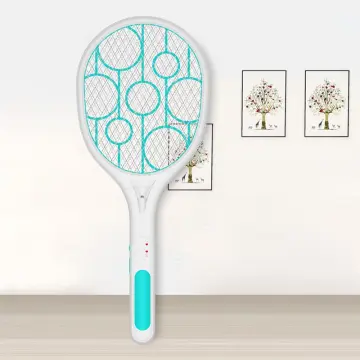 Mosquito Swatter Killer Led Light Tennis Bat Hand-Held Racket Rechargeable Electric Hand Held Bug Zapper Killer For Home Bedroom