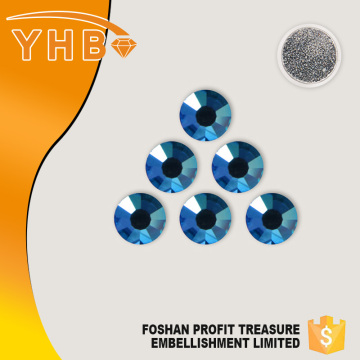 YHB factory spot top quality silver bottom SS6 Capri Blue glass stones for saree