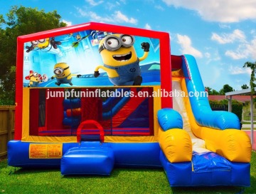 5in1 combo minion inflatable bounce house with obstacle n hoop