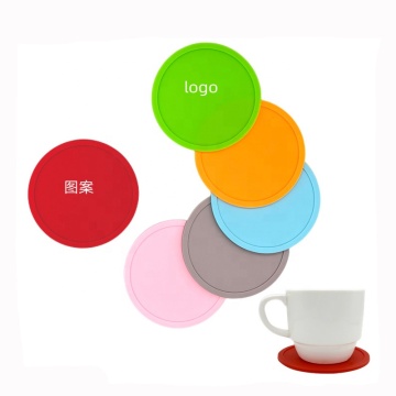 Custom Printed Logo 9x9cm Round Silicone Coaster for Drink Cups