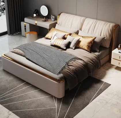 Antique Chinese Minimalist Solid Wood Storage Bed