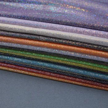Wholesale Glitter Iridescent Holographic 100% Polyester Metallic Foil Lame Fabric: Perfect for Stage Cover and Stretch Foil Printing Applications