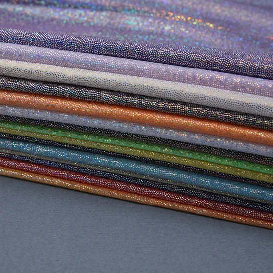 Wholesale Glitter Iridescent Holographic 100% Polyester Metallic Foil Lame Fabric: Perfect for Stage Cover and Stretch Foil Printing Applications