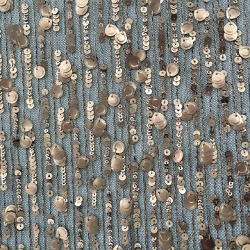 Fashion Sector Sequin Embroidery On Poly Mesh Fabric