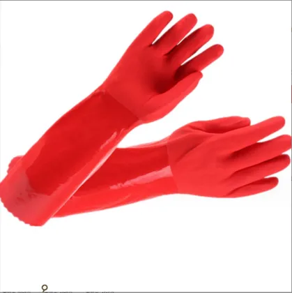 Waterproof Durable PVC Plus Velvet Dishwashing Gloves for Household Cleaning