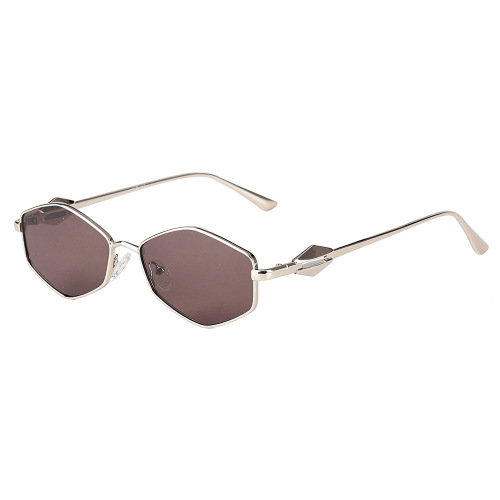 Unisex Geometric Hexagon TAC Polarized Metal Sunglasses