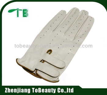 white industrial leather glove