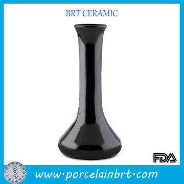 Simple ceramic high black vase