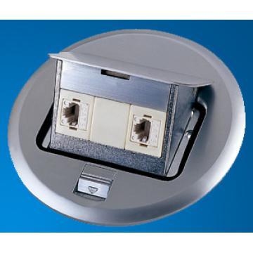 Brass Grounding Type Socket with Two Gang Data Socket