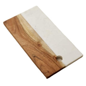 Handcrafted Mixed Marble and Wood Cheese Cutting Board: A Stylish Addition to Your Kitchen Accessories