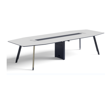 L-Shaped Conference Table: White Office Furniture Workstation Desk
