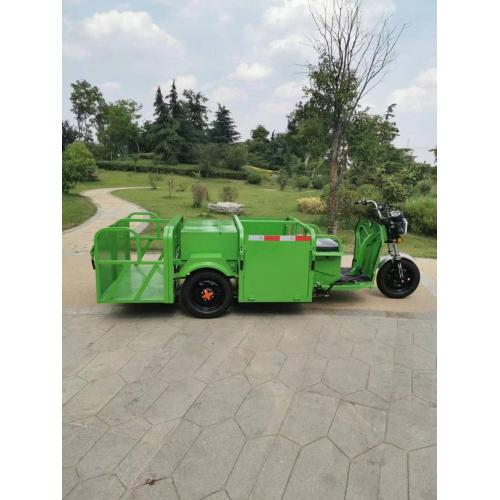 Four-barrel electric three-wheeled garbage truck