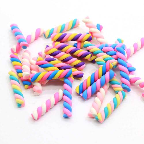 Colorful Simulation Cotton Candy Stick Candy Polymer Clay  Color Chocolate Bar For Children Re-ment Decoration