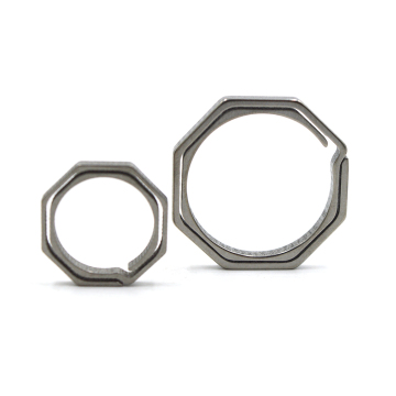 Portable Octagonal Metal Keychain Titanium Key Ring
