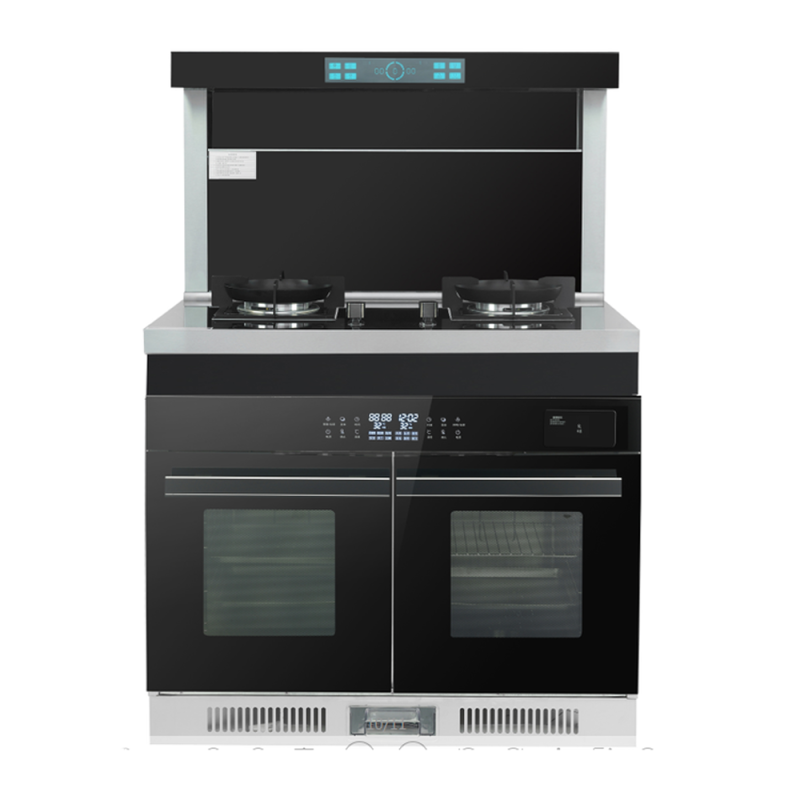 Home Kitchen 3 in 1 Integrated Cooker with Steam and Oven all-in+Downdraft Suction Range Hood