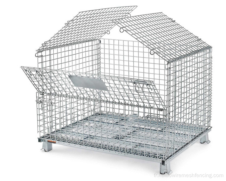 Cage de stockage de l'entrepôt en acier galvanisé