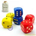 Bescon Big Solid 2 inch Wooden Dice Set of 6pcs - Large Gaming Dice Set 2" with Drawstring Canvas Bag - Large Wood Dice Set