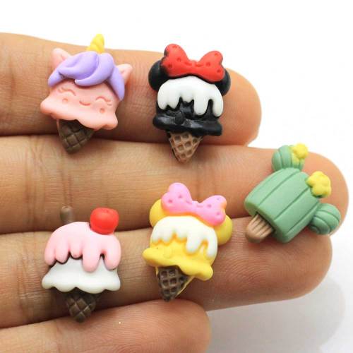 Kawaii Cartoon Cactus Mixed Ice-Cream Popsicle Flat back Resin Cabochons Scrapbooking DIY Jewelry Craft Decoration Accessories