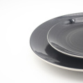 Hoogwaardige schoonheid geglazuurde zwarte keramische borden serviesgoed