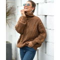 Damen -Rollkragenpullover Langarm -Gelegenheitspullover