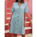 Customized casual mini short sleeved puff dress