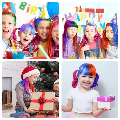 Washable Hair Chalk Comb for Kids with Light Hair Color