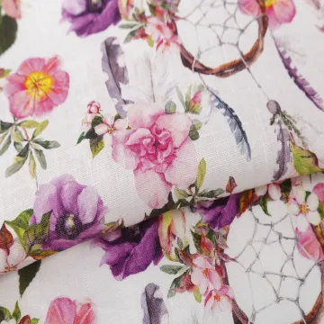 Custom Printed 100% Linen Fabric for Clothing Shirts Dresses - Wholesale Pure Linen Fabric Digital Print Soft Floral