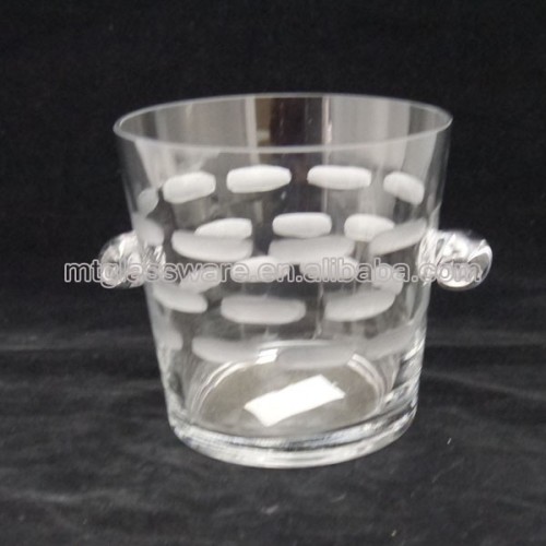 Handmade FDA carved clear glass ice bucket cooler mold