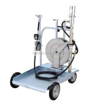 Professional Hand Operated Air Power Oil Dispenser Set: Including Gear Oil Gun, Trolleys, and Hose Reel