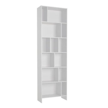 Contemporay white shelf wooden storage rack