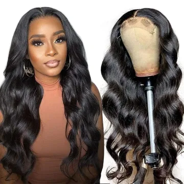 100% Brazilian Virgin Human Hair Transparent Swiss Lace Wig HD Body Wave Curly Lace Front wigs for Black Women