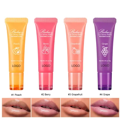 Vegan Strawberry Moisturizing Gel Pink Lip Balm for Collagen-Enhanced Wrinkle Care