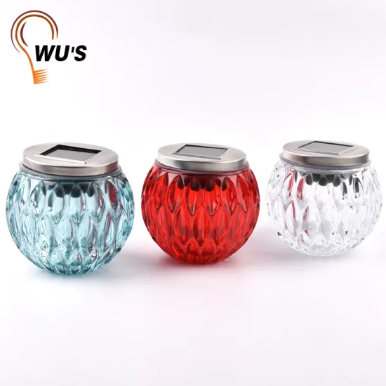 Quality Guaranteed glass metal red blue OEM jar light decorative solar lights for garden