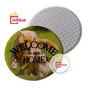 Sublimation Blank Door Mats - 60*60CM Round Polyester Flannel Welcome Mat with Heat Transfer Design - Non-Slip Mats for Home and Bathroom Decoration