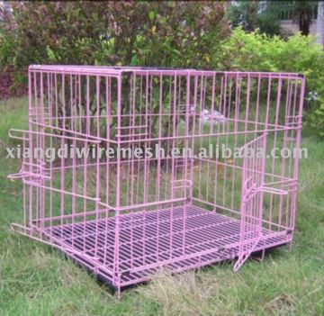 Wire pet cage folding