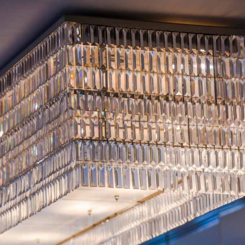 Restaurant ceiling crystal aluminium pendant lamp