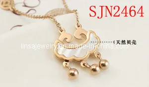 Fashion Longevity Lock Design Stainless Steel Necklace