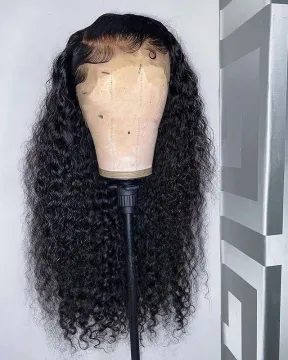 Headband Wig Human Hair Curly Full Machine Made Wigs Deep Wave Glueless Water Wave For Black Women Curl Hair Wig With Headband