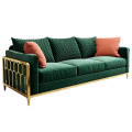 Sofa beludru sectional set sofa berumbai berlapis kain