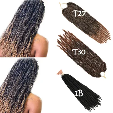 Passion Twist Hair Pre-Twisted Synthetic Braiding Hair Fluffy Spring Bomb Crochet Long Ombre Braids Hair Extensions