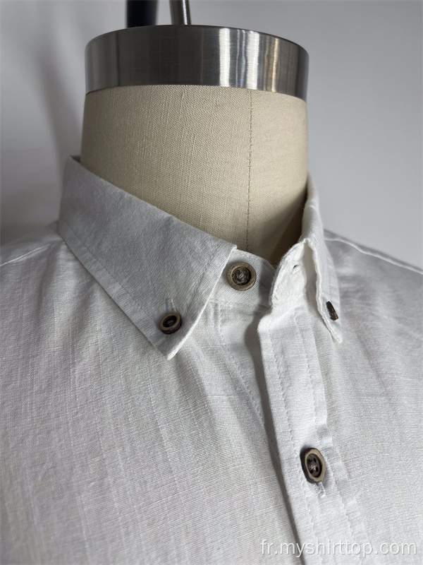 Chemise décontractée à manches courtes 100% en lin